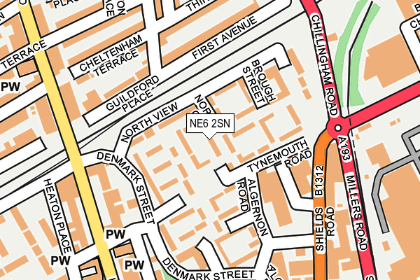 NE6 2SN map - OS OpenMap – Local (Ordnance Survey)