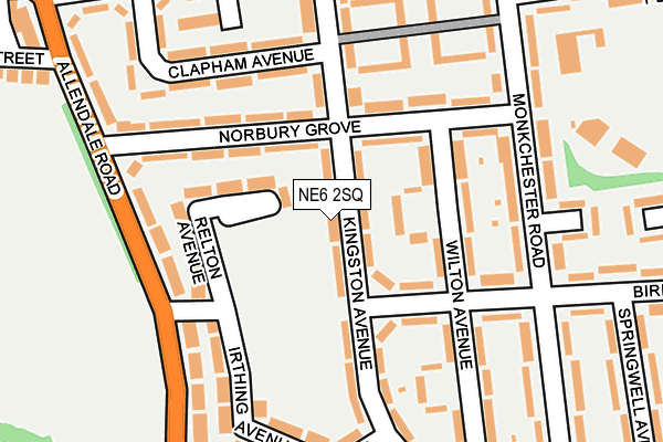 NE6 2SQ map - OS OpenMap – Local (Ordnance Survey)