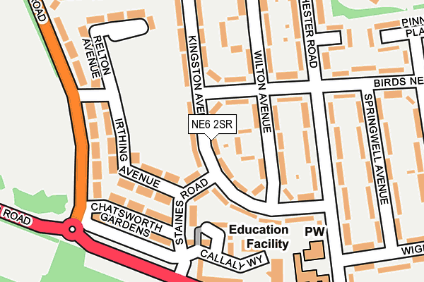 NE6 2SR map - OS OpenMap – Local (Ordnance Survey)