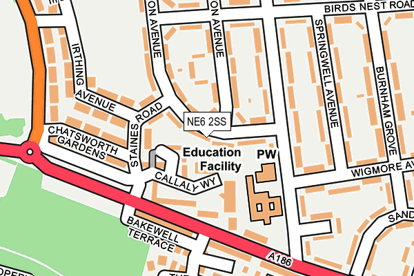 NE6 2SS map - OS OpenMap – Local (Ordnance Survey)