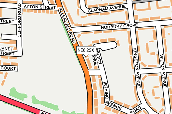 NE6 2SX map - OS OpenMap – Local (Ordnance Survey)