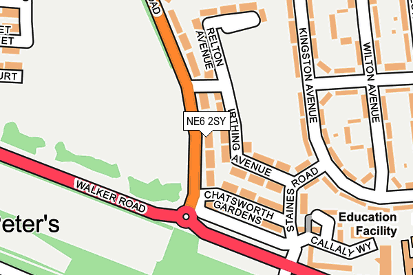 NE6 2SY map - OS OpenMap – Local (Ordnance Survey)