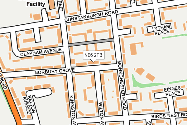 NE6 2TB map - OS OpenMap – Local (Ordnance Survey)