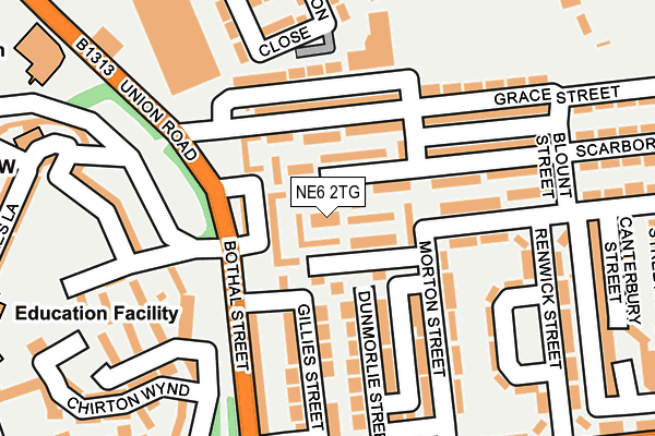 NE6 2TG map - OS OpenMap – Local (Ordnance Survey)