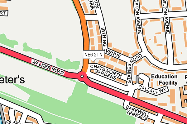 NE6 2TN map - OS OpenMap – Local (Ordnance Survey)