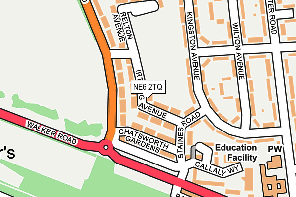 NE6 2TQ map - OS OpenMap – Local (Ordnance Survey)