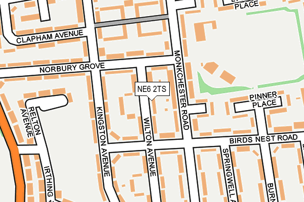 NE6 2TS map - OS OpenMap – Local (Ordnance Survey)