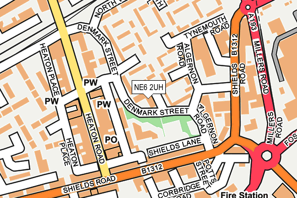 NE6 2UH map - OS OpenMap – Local (Ordnance Survey)