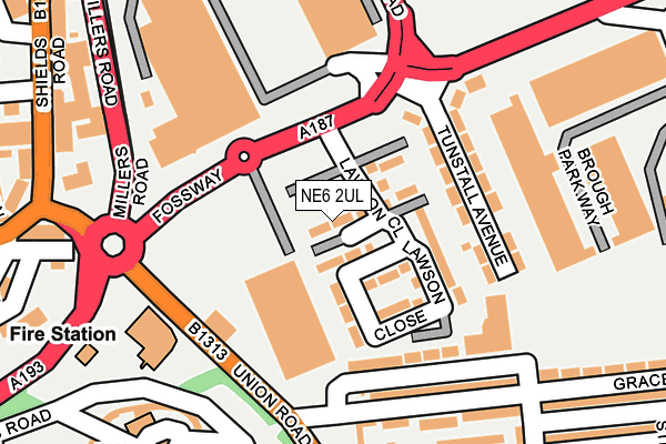 NE6 2UL map - OS OpenMap – Local (Ordnance Survey)