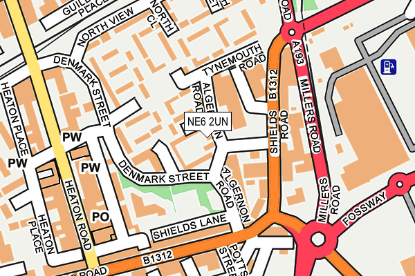 NE6 2UN map - OS OpenMap – Local (Ordnance Survey)