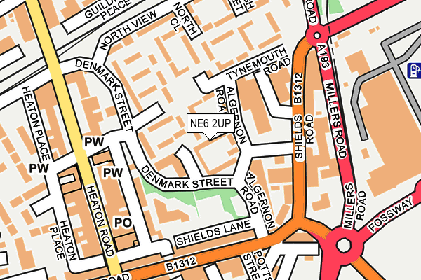 NE6 2UP map - OS OpenMap – Local (Ordnance Survey)