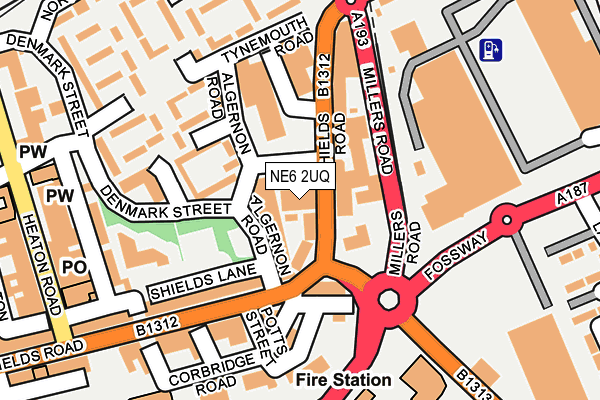 NE6 2UQ map - OS OpenMap – Local (Ordnance Survey)