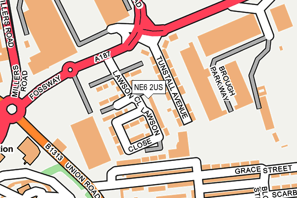 NE6 2US map - OS OpenMap – Local (Ordnance Survey)