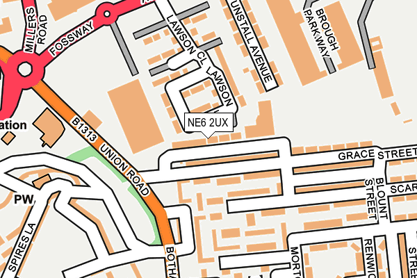 NE6 2UX map - OS OpenMap – Local (Ordnance Survey)