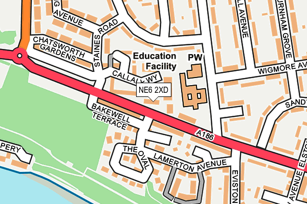 NE6 2XD map - OS OpenMap – Local (Ordnance Survey)