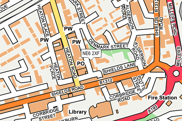 NE6 2XF map - OS OpenMap – Local (Ordnance Survey)