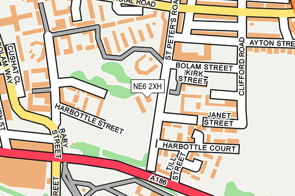 NE6 2XH map - OS OpenMap – Local (Ordnance Survey)