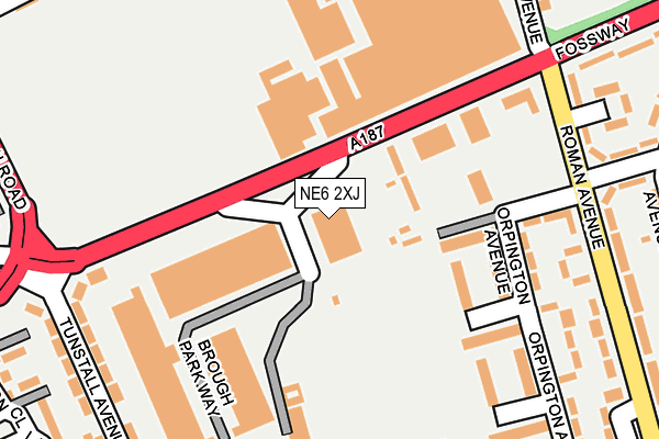 NE6 2XJ map - OS OpenMap – Local (Ordnance Survey)