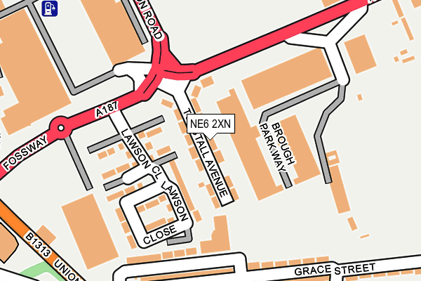 NE6 2XN map - OS OpenMap – Local (Ordnance Survey)