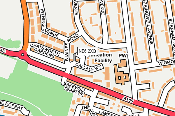 NE6 2XQ map - OS OpenMap – Local (Ordnance Survey)