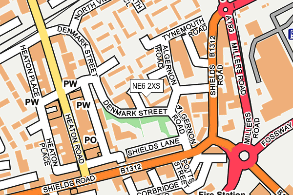 NE6 2XS map - OS OpenMap – Local (Ordnance Survey)