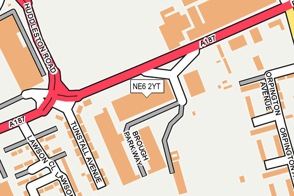 NE6 2YT map - OS OpenMap – Local (Ordnance Survey)