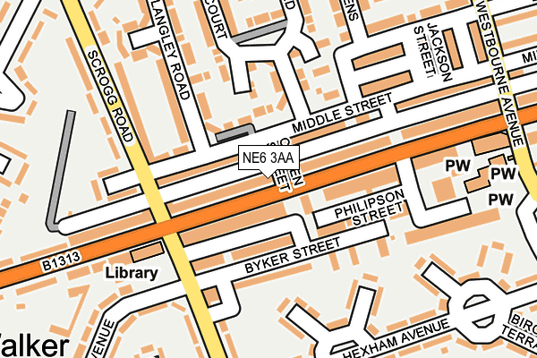 NE6 3AA map - OS OpenMap – Local (Ordnance Survey)