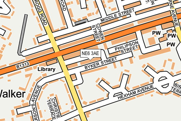NE6 3AE map - OS OpenMap – Local (Ordnance Survey)
