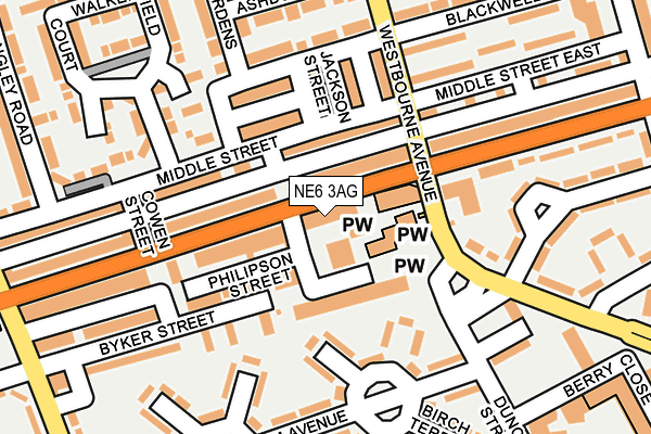 NE6 3AG map - OS OpenMap – Local (Ordnance Survey)