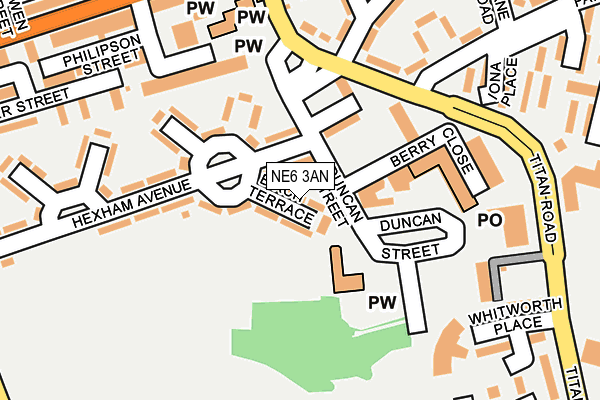 NE6 3AN map - OS OpenMap – Local (Ordnance Survey)