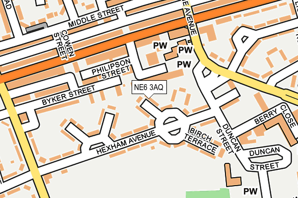 NE6 3AQ map - OS OpenMap – Local (Ordnance Survey)
