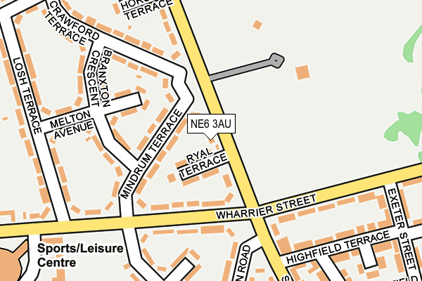 NE6 3AU map - OS OpenMap – Local (Ordnance Survey)