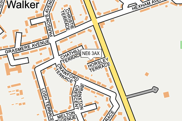 NE6 3AX map - OS OpenMap – Local (Ordnance Survey)