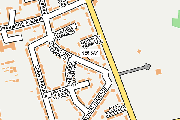 NE6 3AY map - OS OpenMap – Local (Ordnance Survey)