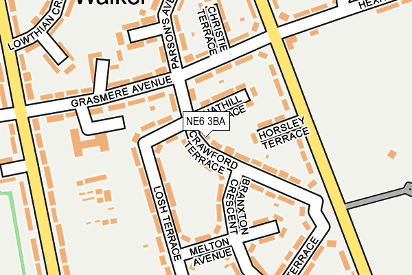 NE6 3BA map - OS OpenMap – Local (Ordnance Survey)