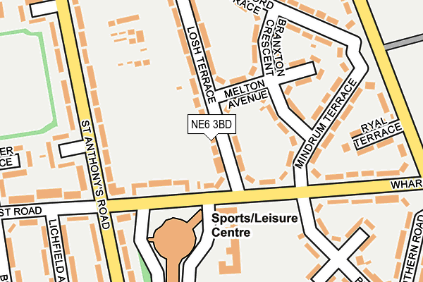 NE6 3BD map - OS OpenMap – Local (Ordnance Survey)