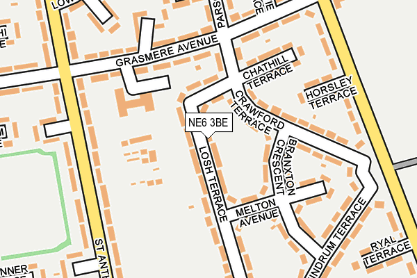 NE6 3BE map - OS OpenMap – Local (Ordnance Survey)