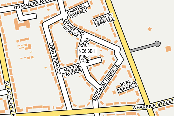NE6 3BH map - OS OpenMap – Local (Ordnance Survey)