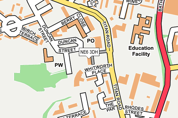 NE6 3DH map - OS OpenMap – Local (Ordnance Survey)