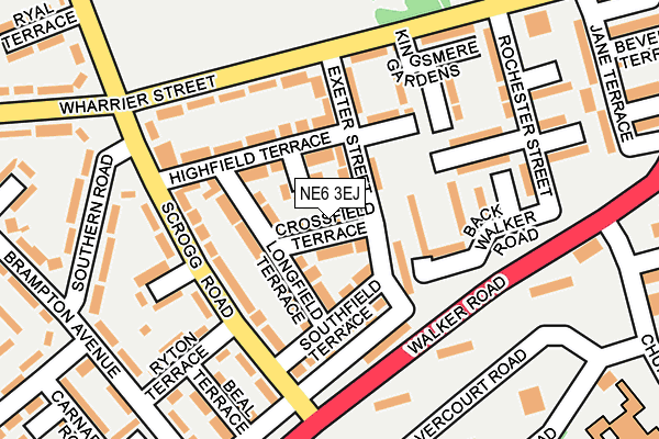 NE6 3EJ map - OS OpenMap – Local (Ordnance Survey)