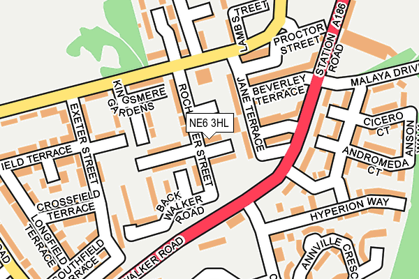 NE6 3HL map - OS OpenMap – Local (Ordnance Survey)