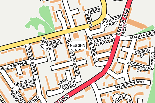 NE6 3HN map - OS OpenMap – Local (Ordnance Survey)