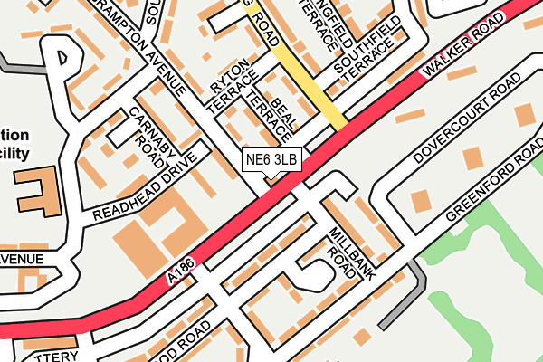 NE6 3LB map - OS OpenMap – Local (Ordnance Survey)