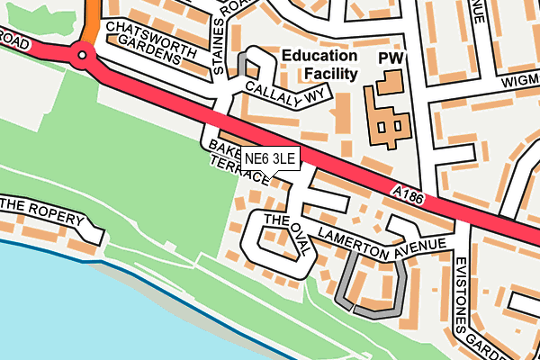 NE6 3LE map - OS OpenMap – Local (Ordnance Survey)