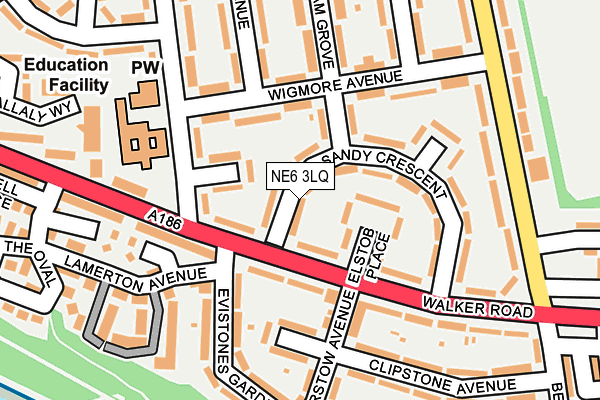 NE6 3LQ map - OS OpenMap – Local (Ordnance Survey)