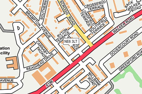 NE6 3LT map - OS OpenMap – Local (Ordnance Survey)