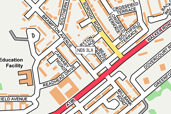 NE6 3LX map - OS OpenMap – Local (Ordnance Survey)