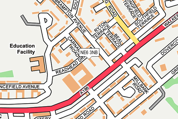 NE6 3NB map - OS OpenMap – Local (Ordnance Survey)
