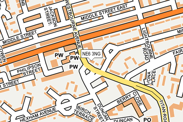 NE6 3NG map - OS OpenMap – Local (Ordnance Survey)