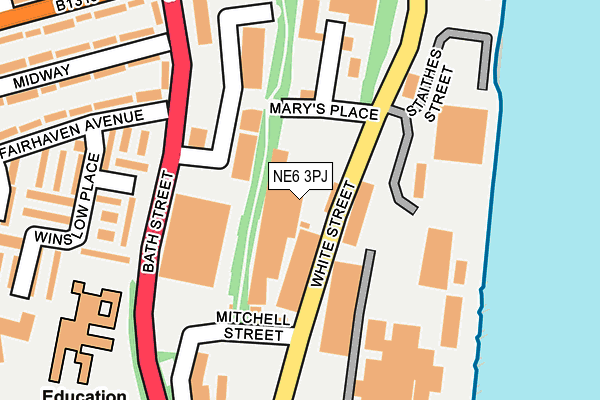 NE6 3PJ map - OS OpenMap – Local (Ordnance Survey)